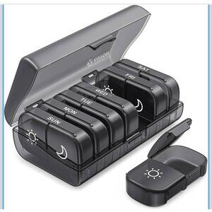 AUVON XL Weekly Pill Organizer 2 Times a Day, AM PM Pill Case